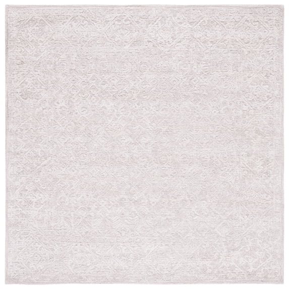 SAFAVIEH Martha Stewart Tufted Wool Area Rug, Light Grey/Taupe, 6' x 6' Square