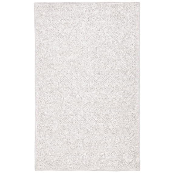 SAFAVIEH Martha Stewart Tufted Wool Area Rug, Light Grey/Taupe, 6' x 9'