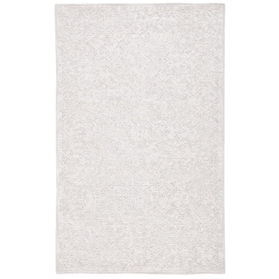 SAFAVIEH Martha Stewart Tufted Wool Area Rug, Light Grey/Taupe, 6' x 9'