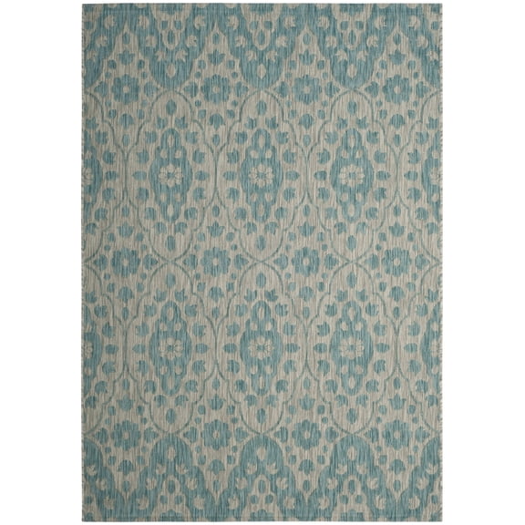 SAFAVIEH Martha Stewart Tulip Medallion Indoor Area Rug, Grey/Aqua, 9' x 12'