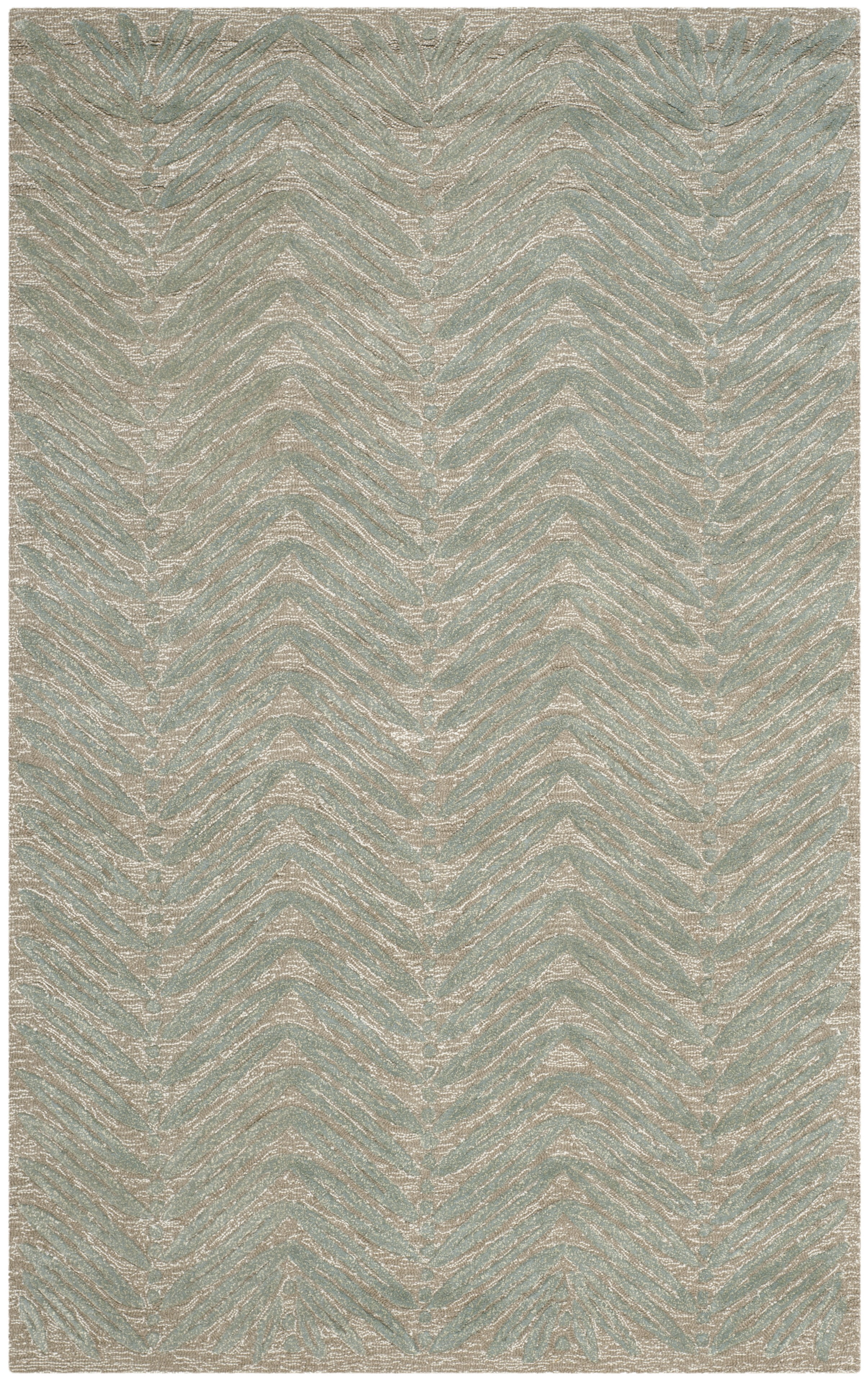 SAFAVIEH Martha Stewart Urban Chevron Floral Area Rug, Blue Fir, 2'6" x 4'3"
