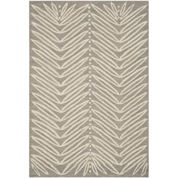 SAFAVIEH Martha Stewart Urban Chevron Floral Area Rug, Chamois Beige, 5' x 8'