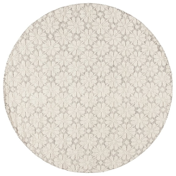 SAFAVIEH Martha Stewart Vermont Emory Floral Area Rug, Ivory/Grey, 6' x 6' Round