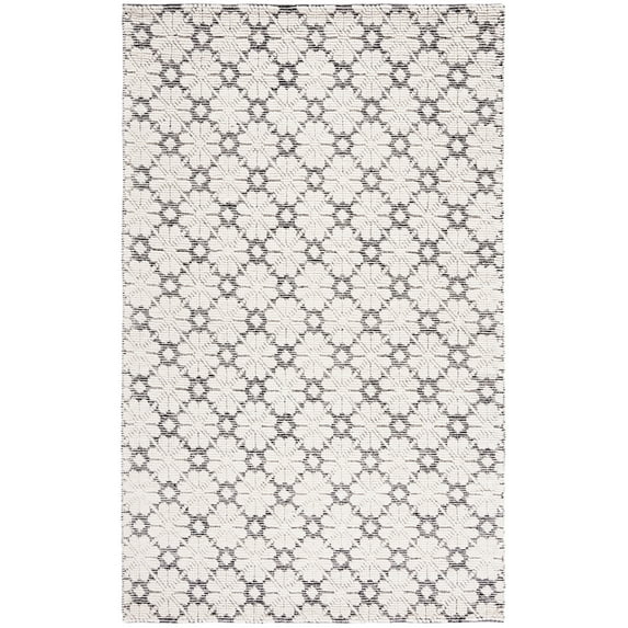 SAFAVIEH Martha Stewart Vermont Floral Area Rug, Ivory/Black, 5' x 8'