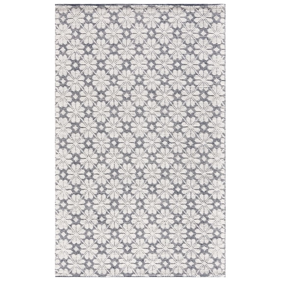SAFAVIEH Martha Stewart Vermont Floral Area Rug, Ivory/Navy, 3' x 5'