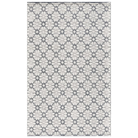 SAFAVIEH Martha Stewart Vermont Floral Area Rug, Ivory/Navy, 3' x 5'