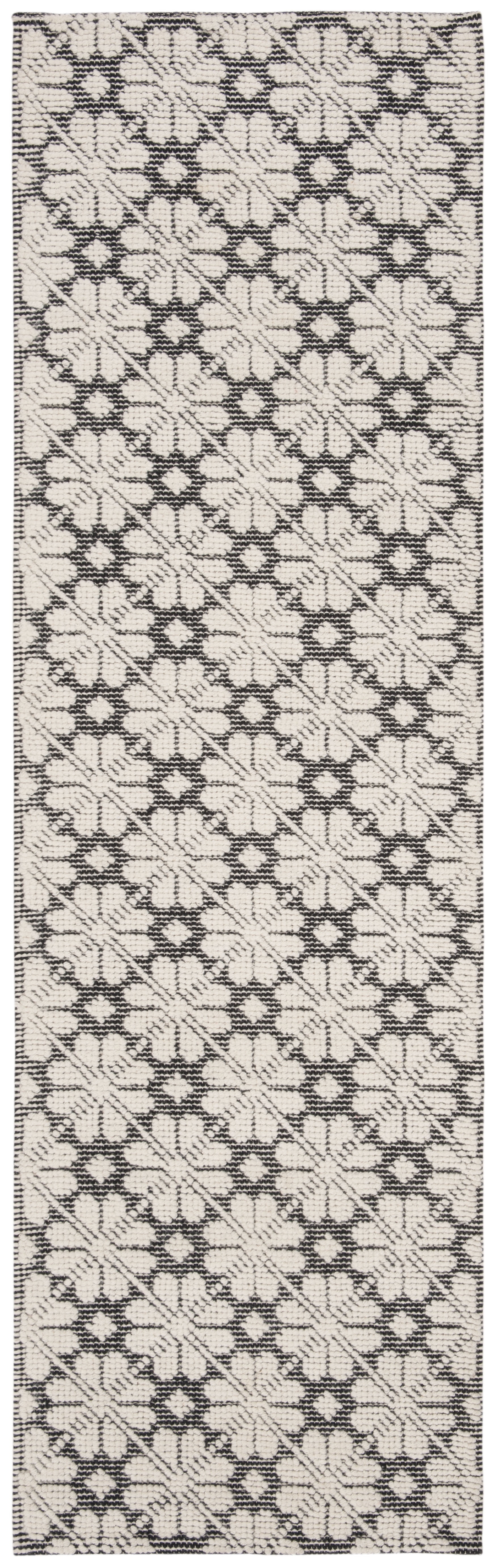SAFAVIEH Martha Stewart Vermont Floral Runner Rug, Ivory/Black, 2'3" x 8'