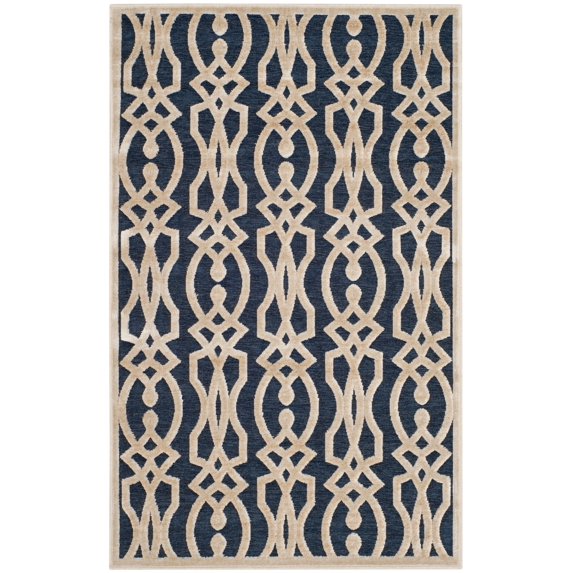 SAFAVIEH Martha Stewart Villa Screen Geometric Area Rug, Azurite Blue, 2'7" x 4'