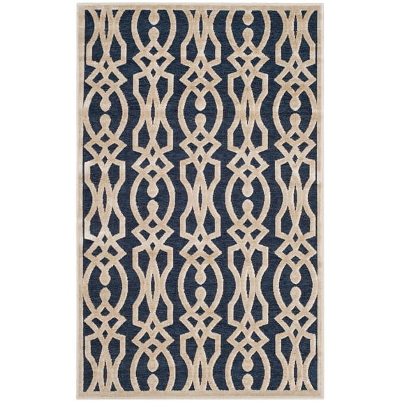 SAFAVIEH Martha Stewart Villa Screen Geometric Area Rug, Azurite Blue, 2'7" x 4'