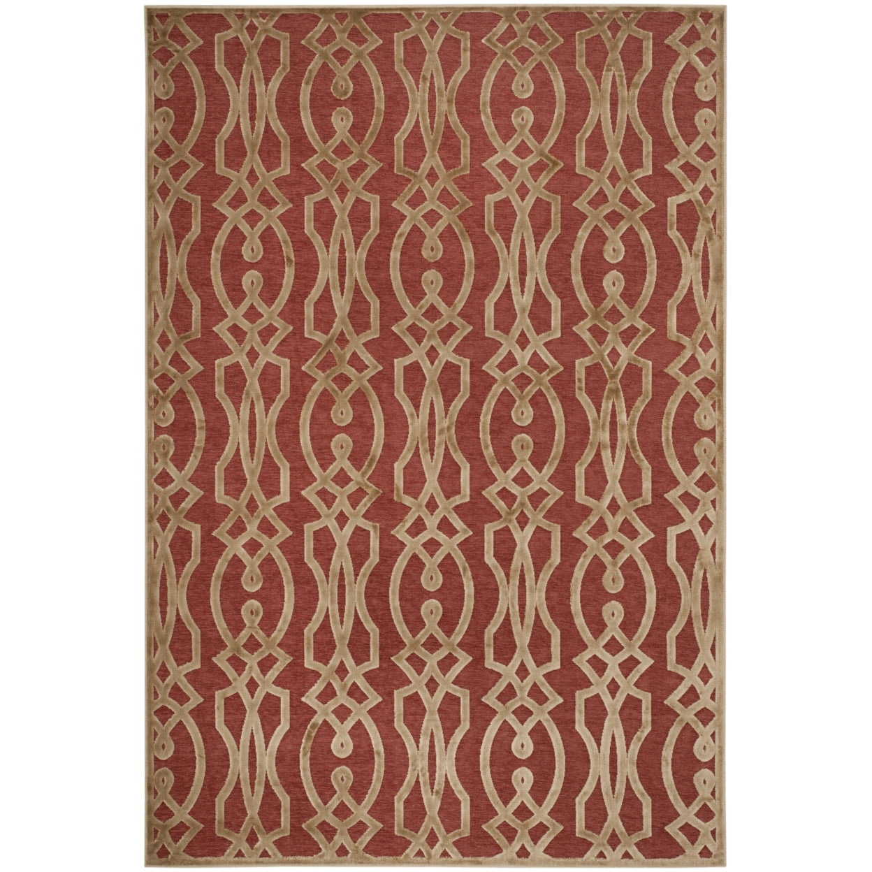 Cinnamon Stick Geometric Tufted Viscose Area Rug 5'3" x 7'6"