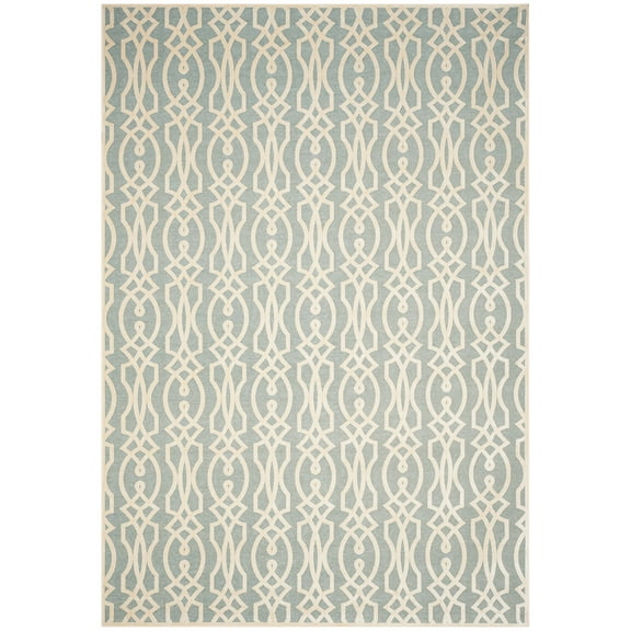 SAFAVIEH Martha Stewart Villa Screen Geometric Area Rug, Rainwater, 4' x 5'7"