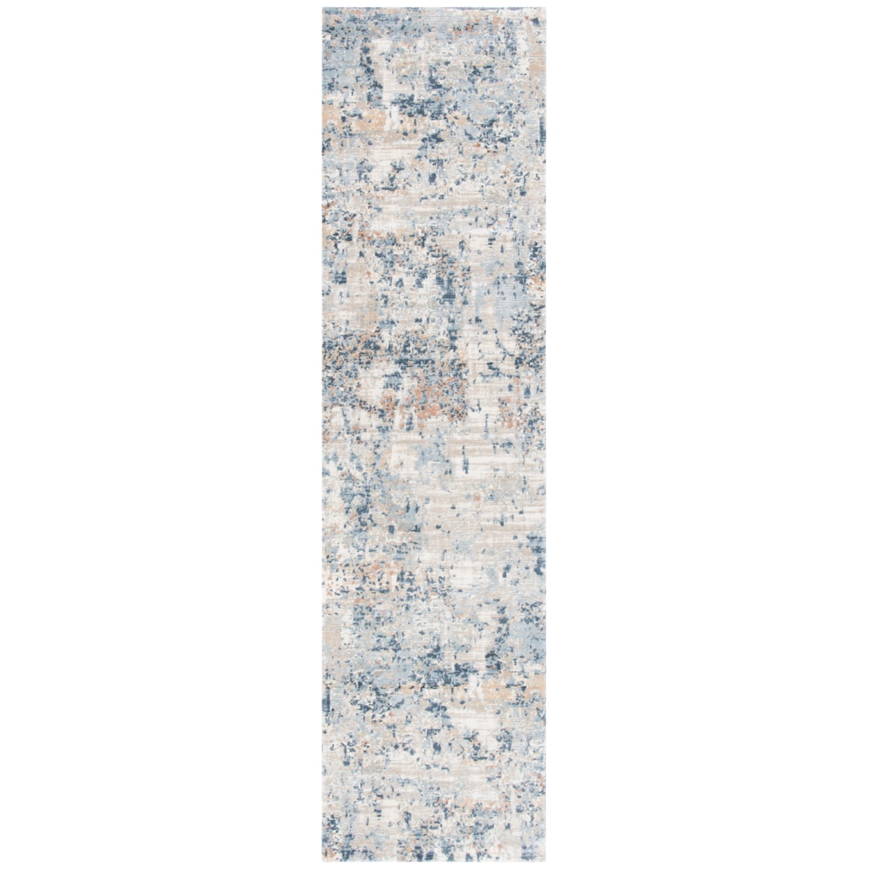 Martha Stewart Blue and Beige Hand-Knotted Wool Runner Rug