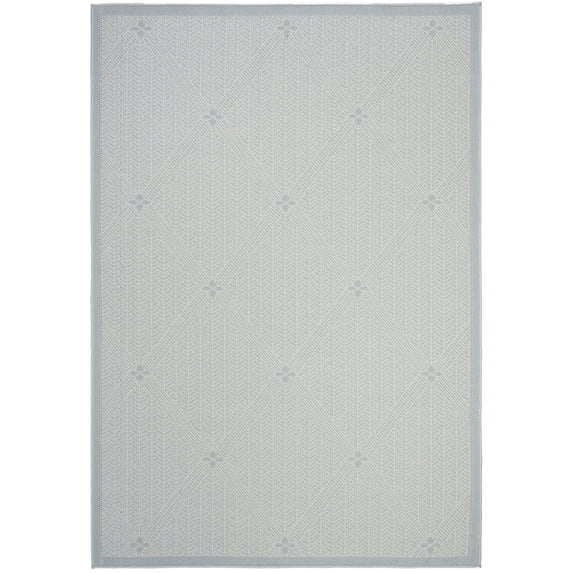 SAFAVIEH Martha Stewart Yimani Indoor Diamond Trellis Indoor/Outdoor Area Rug, Silver/Grey, 5'5" x 7'7"