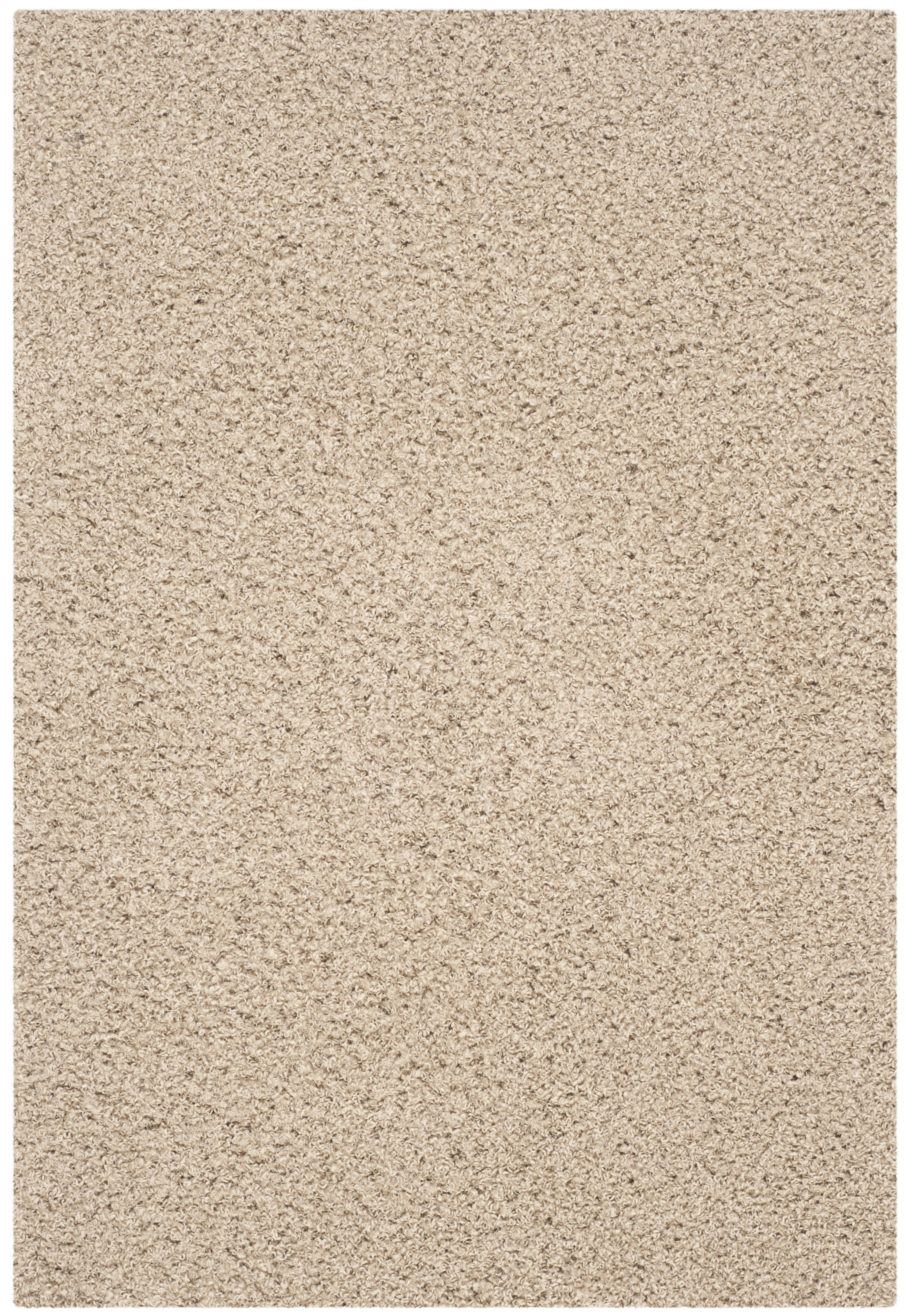 SAFAVIEH Martina Solid Sheep Polyester Shag Area Rug, Beige, 4' x 6'