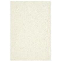 SAFAVIEH Martina Solid Sheep Polyester Shag Area Rug, Ivory, 5' x 8'
