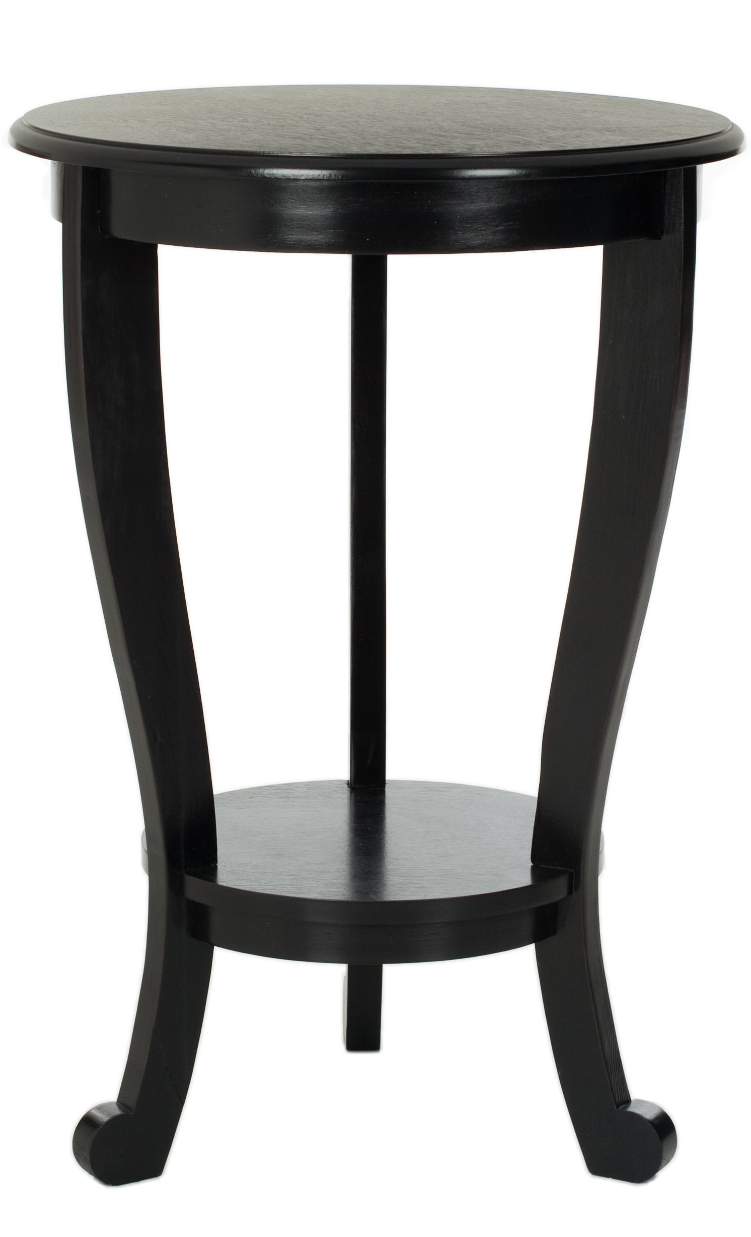 Gray Wood and Stone Round Pedestal Side Table