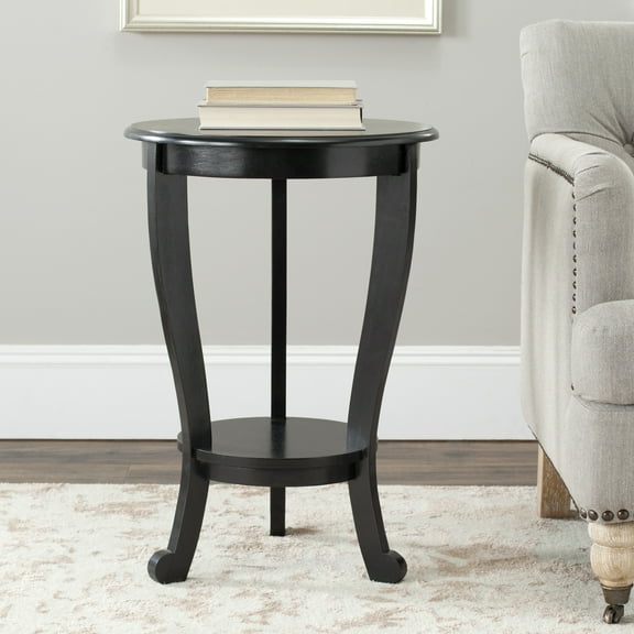 SAFAVIEH Mary Solid Rustic Tri-Leg Pedestal Side Table, Distressed Black