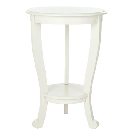 SAFAVIEH Mary Solid Rustic Tri-Leg Pedestal Side Table, Distressed Cream