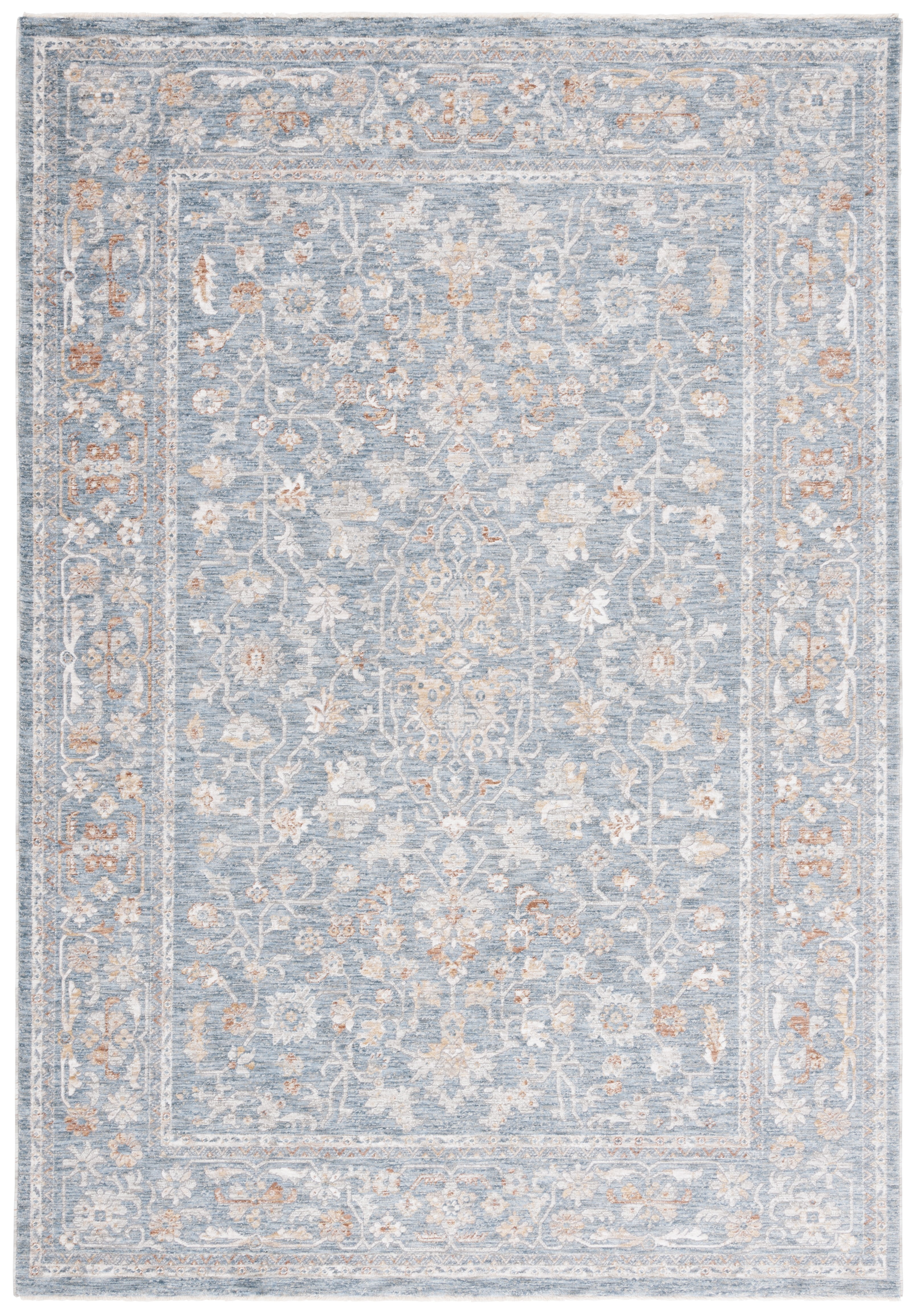 SAFAVIEH Mason Aaliyah Medallion Polyester Area Rug, Blue/Beige, 8' x 10'