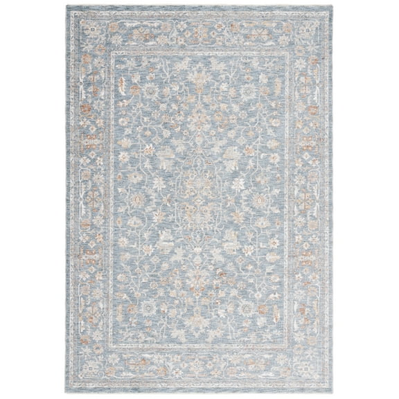 SAFAVIEH Mason Aaliyah Medallion Polyester Area Rug, Blue/Beige, 8' x 10'