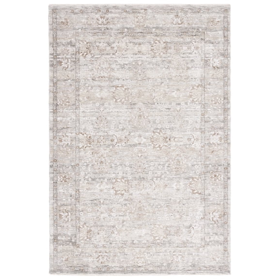 SAFAVIEH Mason Alphonse Medallion Polyester Area Rug, Beige/Dark Gray, 4' x 6'