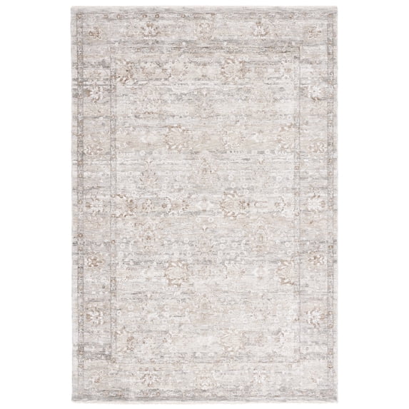 SAFAVIEH Mason Alphonse Medallion Polyester Area Rug, Beige/Dark Gray, 5'3" x 7'6"
