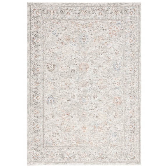 SAFAVIEH Mason Blazhe Medallion Polyester Area Rug, Grey/Ivory Rust, 8' x 10'