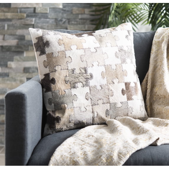 SAFAVIEH Mason Geometric Pillow, 22" x 22", Multi/Grey, Set of 2
