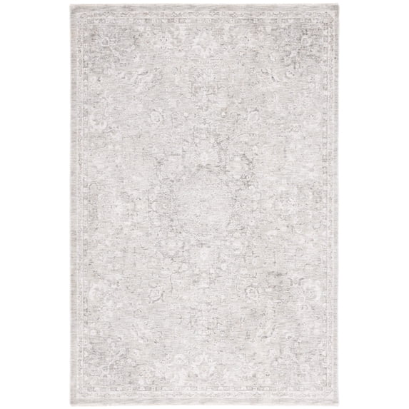 SAFAVIEH Mason Mia Medallion Polyester Area Rug, Beige/Dark Gray, 8' x 10'