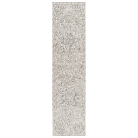 SAFAVIEH Mason Mia Medallion Polyester Runner Rug, Beige/Dark Gray, 2' x 8'