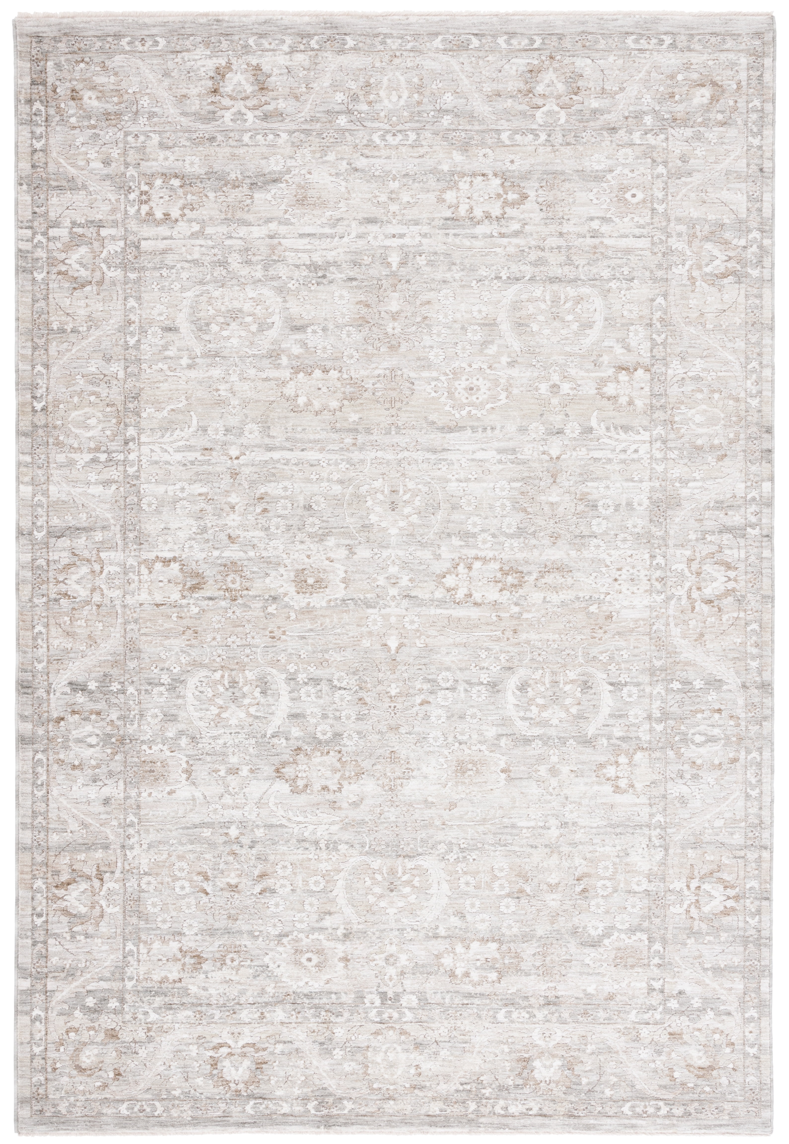 Mason 5'3" x 7'6" Gray and Beige Synthetic Area Rug