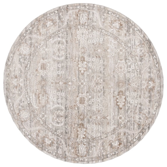 SAFAVIEH Mason Raeyln Medallion Polyester Area Rug, Gray/Beige, 6'3" x 6'3" Round