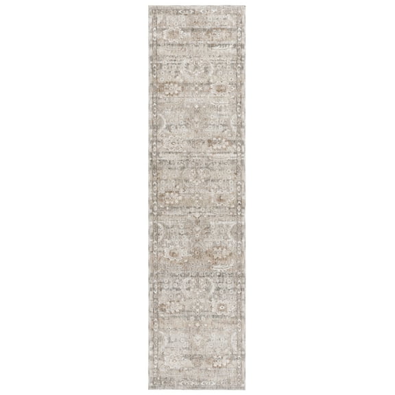 SAFAVIEH Mason Raeyln Medallion Polyester Runner Rug, Gray/Beige, 2' x 12'