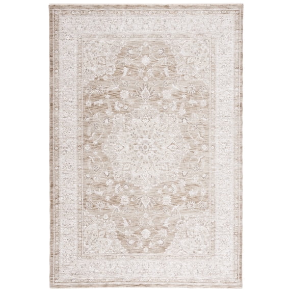 SAFAVIEH Mason Winslow Medallion Polyester Area Rug, Beige/Green, 4' x 6'