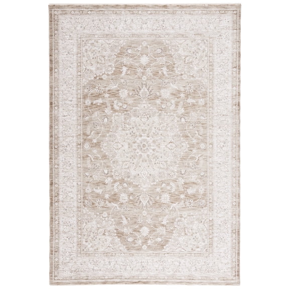 SAFAVIEH Mason Winslow Medallion Polyester Area Rug, Beige/Green, 4' x 6'