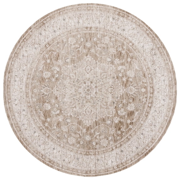 SAFAVIEH Mason Winslow Medallion Polyester Area Rug, Beige/Green, 6'3" x 6'3" Round