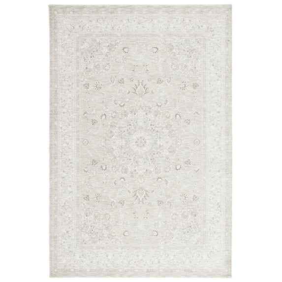SAFAVIEH Mason Winslow Medallion Polyester Area Rug, Light Gray/Green, 9' x 12'