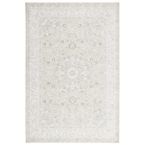 SAFAVIEH Mason Winslow Medallion Polyester Area Rug, Light Gray/Green, 9' x 12'