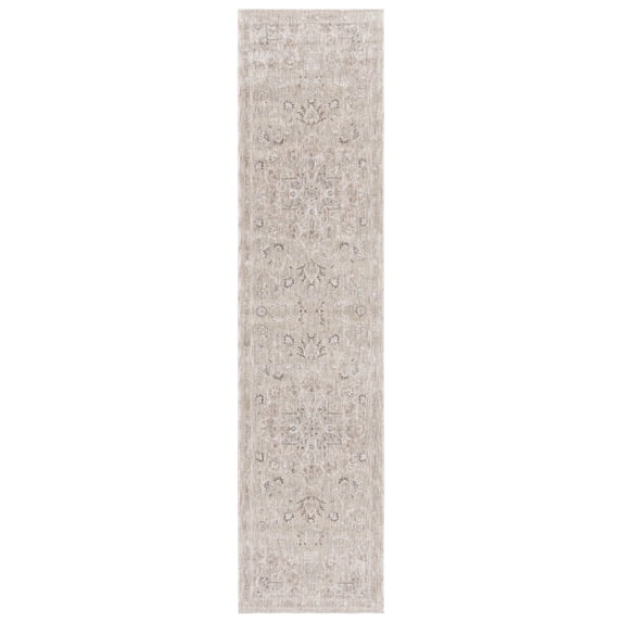 SAFAVIEH Mason Winslow Medallion Polyester Runner Rug, Light Gray/Green, 2' x 8'