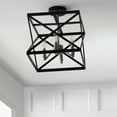 thumbnail image 1 of SAFAVIEH Matias 4-Light Solid Geometric Flush Mount, Black, 1 of 4