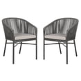 thumbnail image 1 of SAFAVIEH Matteo Stackable Outdoor Patio Rope Chair, Grey, Set of 2, 1 of 12