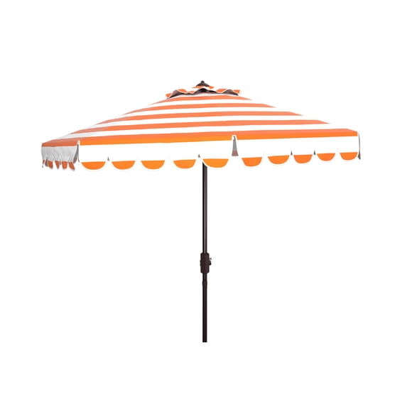 SAFAVIEH Maui 9' Market Crank Striped Tilt Patio Umbrella, Orange