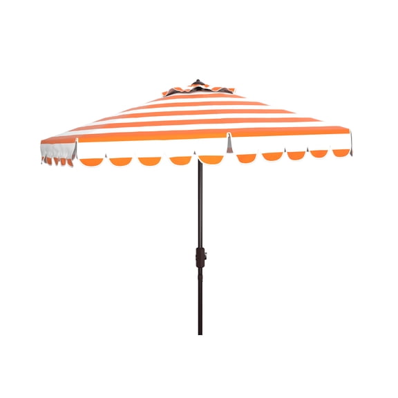 SAFAVIEH Maui 9' Market Crank Striped Tilt Patio Umbrella, Orange