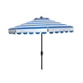 thumbnail image 1 of SAFAVIEH Maui 9' Market Crank Striped Tilt Patio Umbrella, Pacific Blue Stripe, 1 of 6