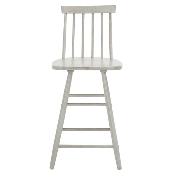 SAFAVIEH May Modern Style Wood Counter Stool, Grey (16.7 in. W x 16.7 in. D x 37.8 in. H)