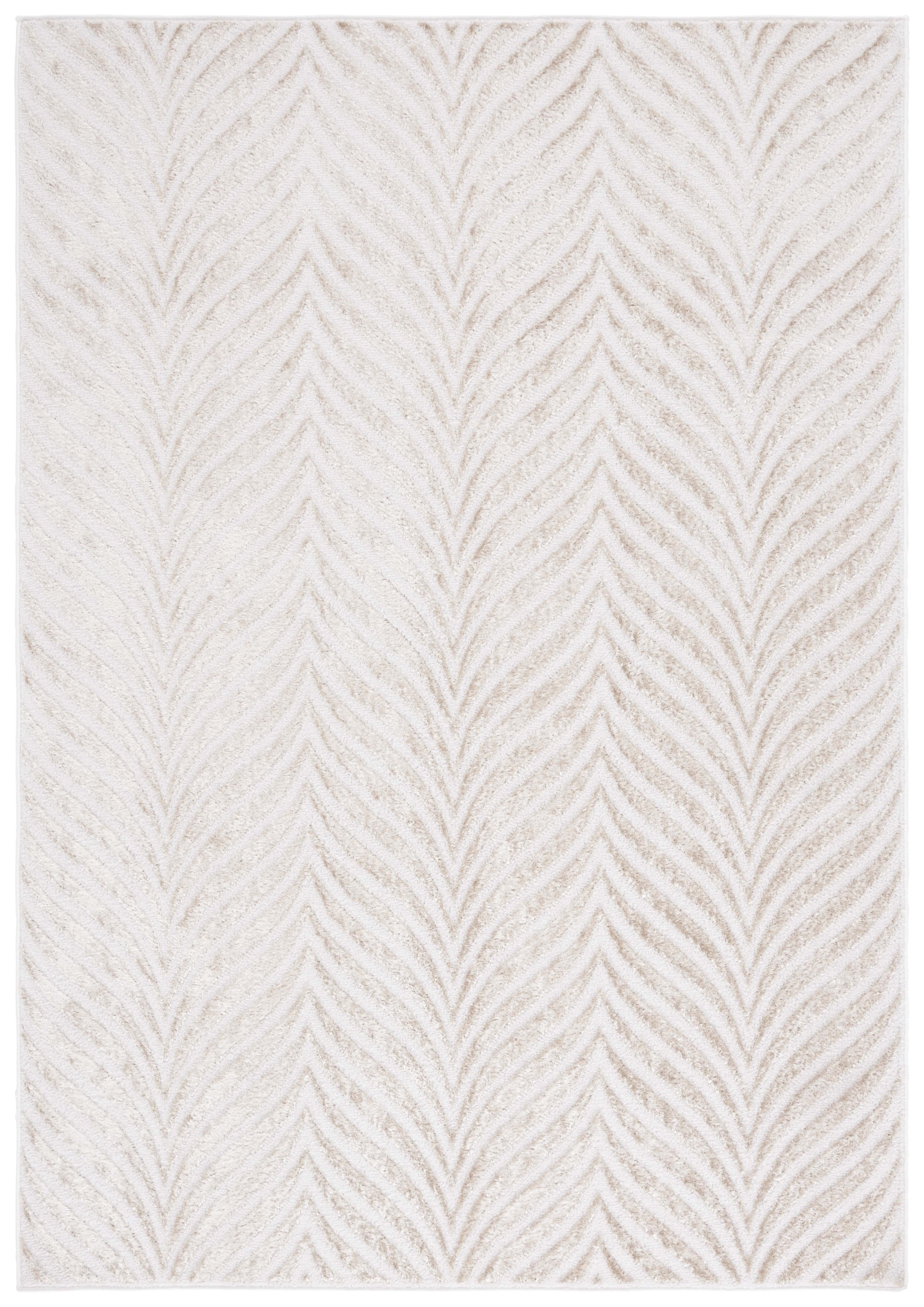 SAFAVIEH Maya Addison Wavy Striped Area Rug, Ivory/Beige, 9' x 12'