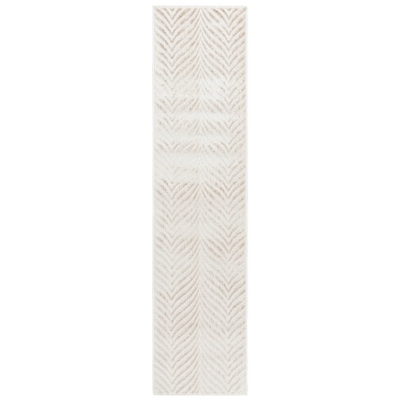 SAFAVIEH Maya Addison Wavy Striped Runner Rug, Ivory/Beige, 2' x 8'