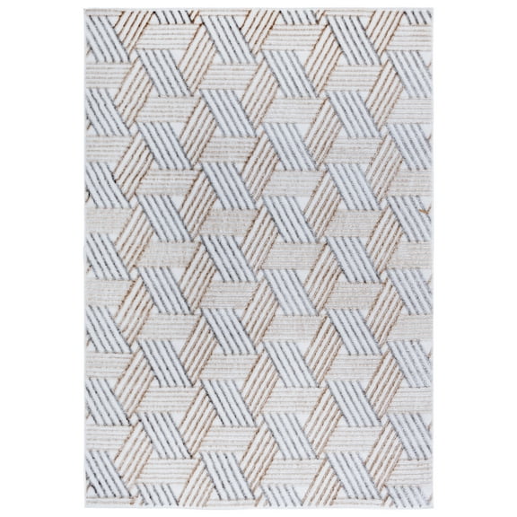 SAFAVIEH Maya Branson Geometric Area Rug, Ivory/Grey Beige, 8' x 10'