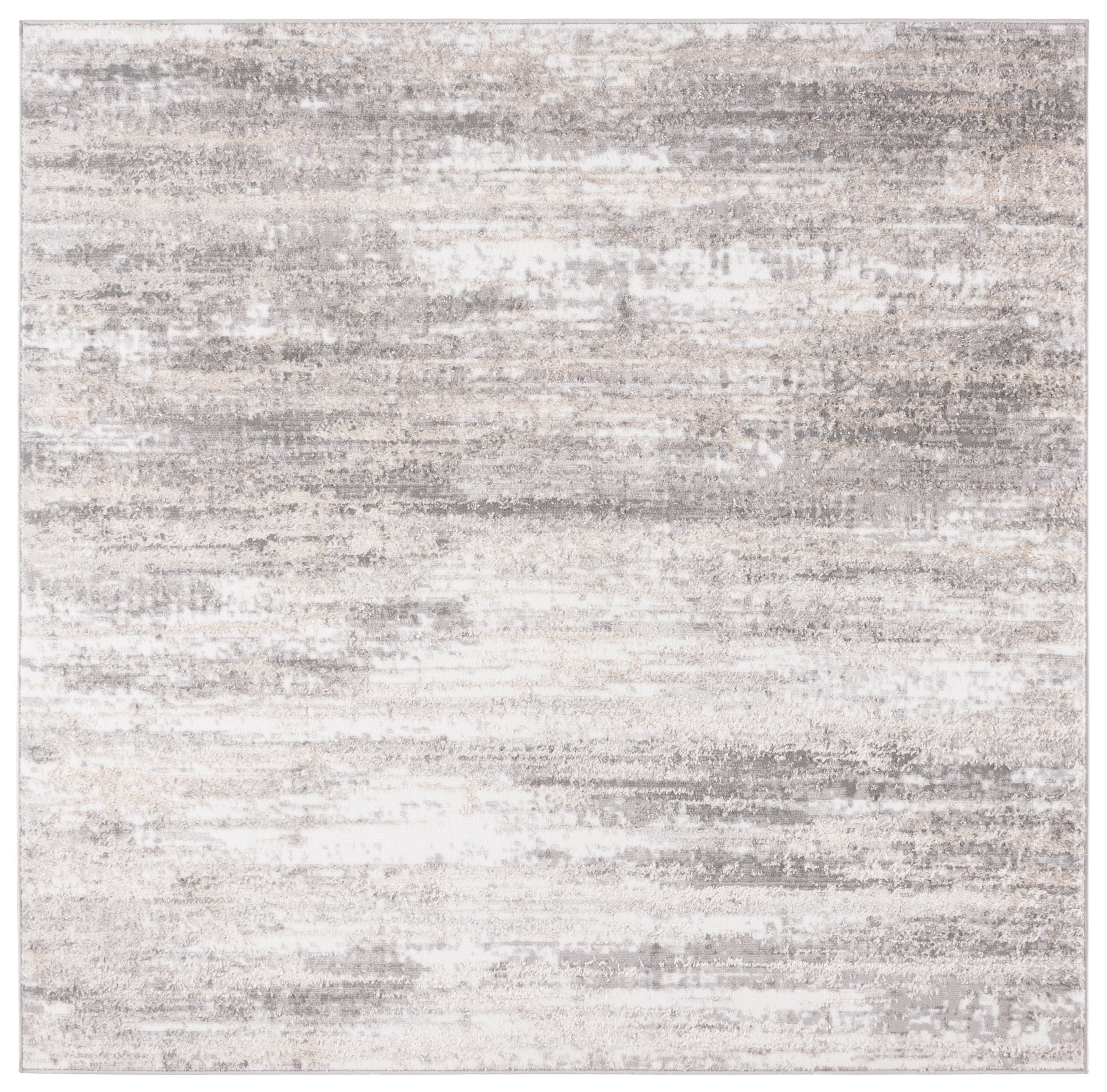 SAFAVIEH Maya Elvina Abstract Area Rug, Ivory/Grey, 6'7" x 6'7" Square