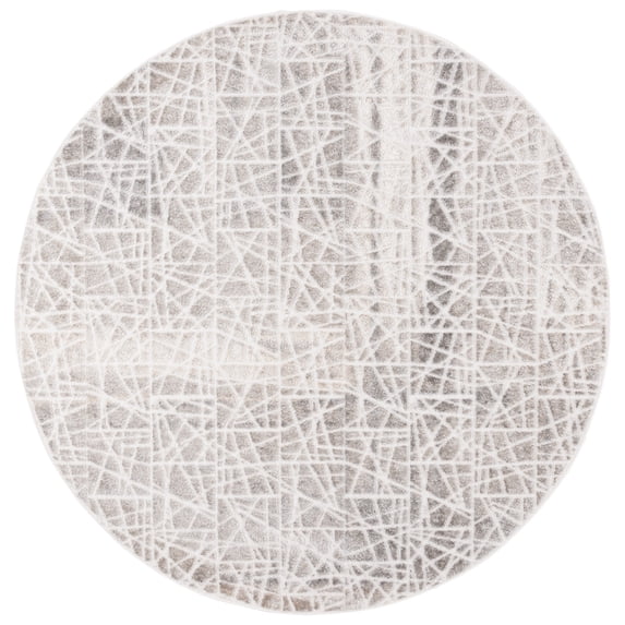 SAFAVIEH Maya Eveleen Abstract Area Rug, Taupe/Gray, 6'7" x 6'7" Round